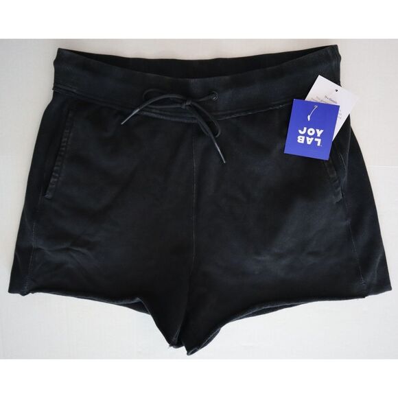 Joy Lab 603944 Women's Sz M Black Mid-Rise 3 3/4" French Terry Shorts - Picture 1 of 7